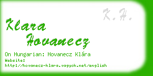 klara hovanecz business card